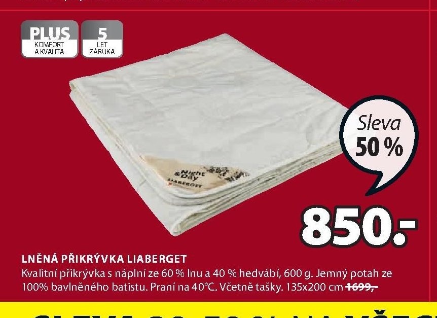 LNĚNÁ PŘIKRÝVKA LIABERGET