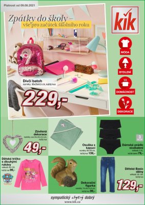 aktuální leták Kik textil 9.8.2021-29.8.2021