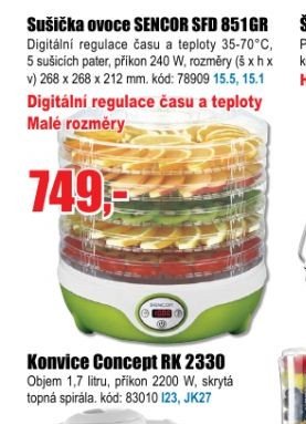 Sušička ovoce SENCOR SFD 851GR