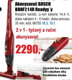 Akuvysavač BOSCH BBHF214R Readyy'y