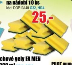 Tvarované houbičky na nádobí 10 ks
