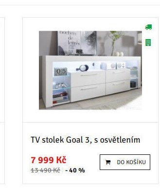 TV stolek Goal 3, s osvětlením