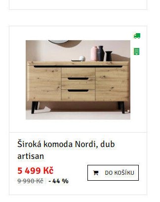 Široká komoda Nordi, dub artisan