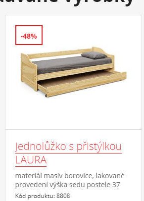 Jednolůžko s přistýlkou LAURA