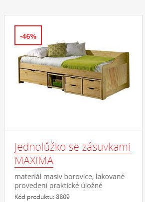 Jednolůžko se zásuvkami MAXIMA