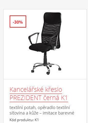 Kancelářské křeslo PREZIDENT černá K1