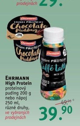 Ehrmann High Protein proteinový puding 200 g nebo nápoj 250 ml