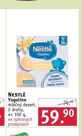 NESTLÉ Yogolino mléčný dezert, 2 druhy, 4x 100 g