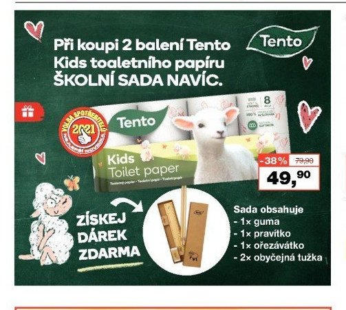 Tento Kids toaletní papír + Školní sada