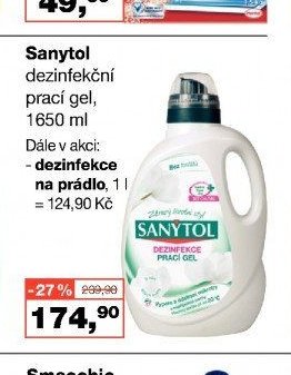 Sanytol dezinfekční prací gel