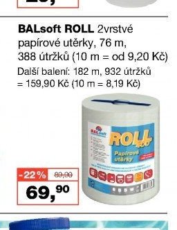 BALsoft ROLL 2vrstvé papírové utěrky, 76 m