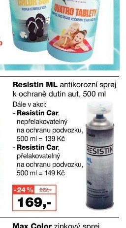 Resistin ML antikorozní sprej k ochraně dutin aut, 500 ml
