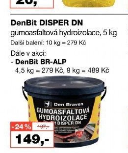 DenBit DISPER DN gumoasfaltová hydroizolace, 5 kg