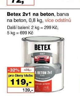 Betex 2v1 na beton, barva na beton, 0,8 kg