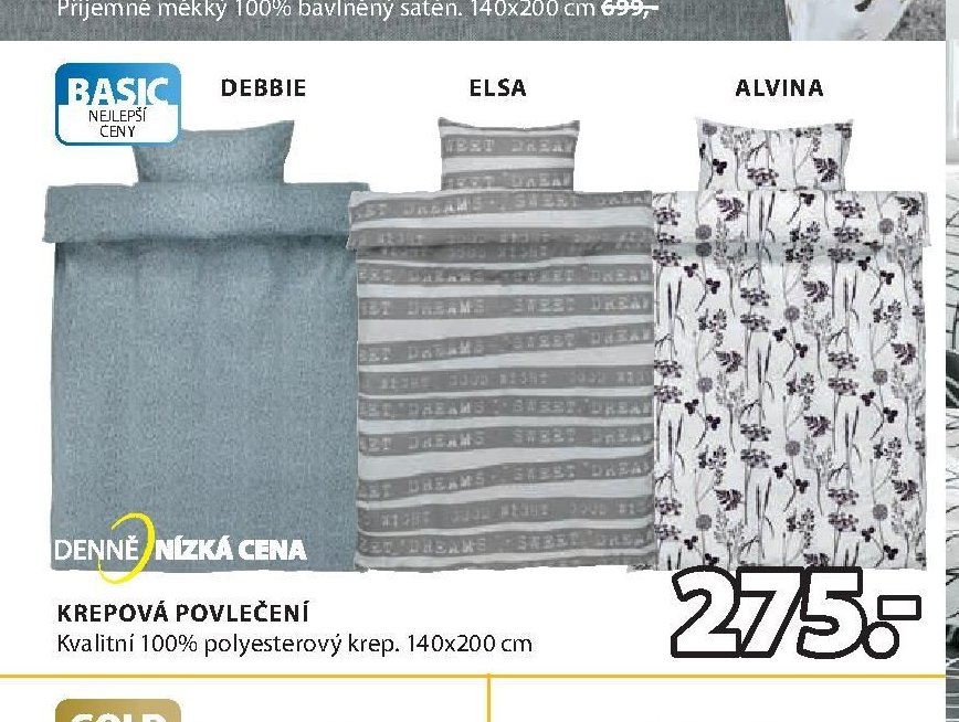 Krepová povlečení