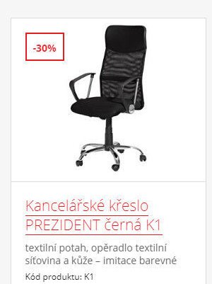 Kancelářské křeslo PREZIDENT černá K1