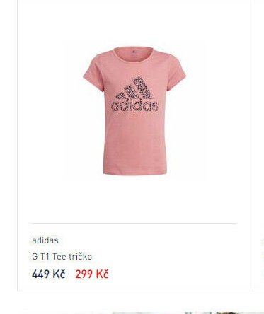 adidas G T1 Tee tričko - Intersport aktualniletaky.eu
