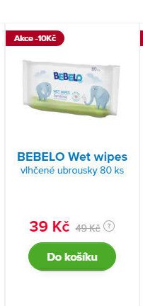 BEBELO Wet wipes vlhčené ubrousky 80 ks