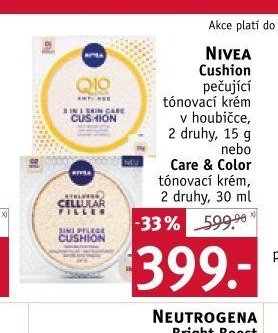 NIVEA Cushion pečující tónovací krém v houbičce, 2 druhy, 15 g nebo Care & Color tónovací krém, 2 druhy, 30 ml