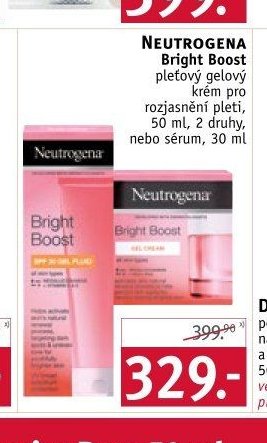 NEUTROGENA Bright Boost pleťový gelový krém pro rozjasnění pleti, 50 ml, 2 druhy, nebo sérum, 30 ml