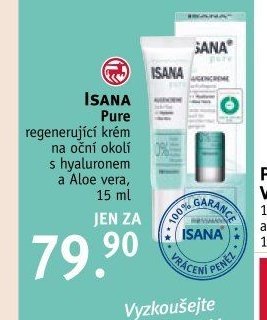 ISANA Pure regenerující krém na oční okolí s hyaluronem a Aloe vera, 15 ml