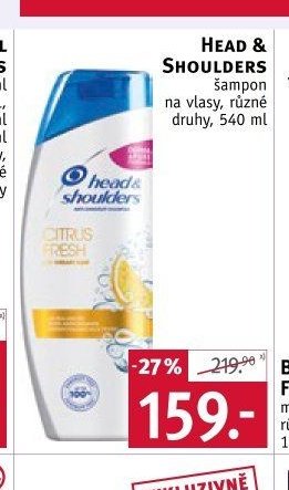 HEAD & SHOULDERS šampon na vlasy, různé druhy, 540 ml