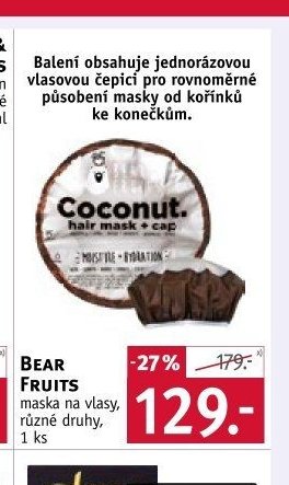 BEAR FRUITS maska na vlasy, různé druhy, 1 ks