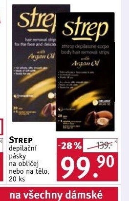 STREP depilační pásky na obličej nebo na tělo, 20 ks