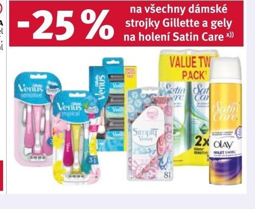Gillette dámské strojky a gely na holení Satin Care