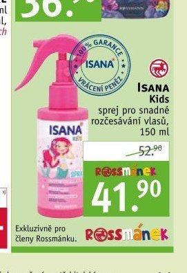 Isana Kids sprej pro snadné rozčesávání vlasů