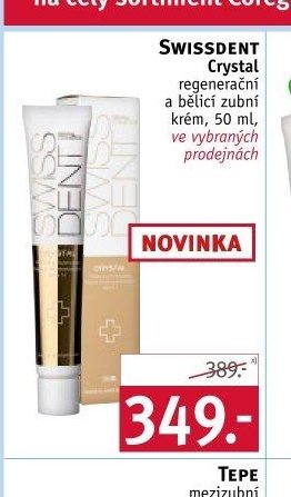 SWISSDENT Crystal regenerační a bělící zubní krém 50 ml