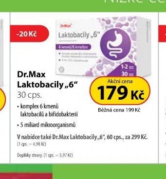 Dr.Max Laktobacily „6“, 30 cps.