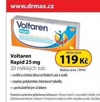 Voltaren Rapid 25 mg, 20 měkkých tob.