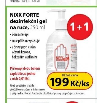 NIXX FORTE dezinfekční gel na ruce 250 ml