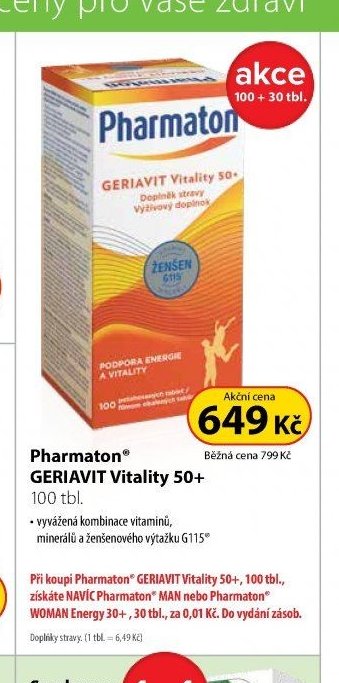 Pharmaton GERIAVIT Vitality 50+ 100 tbl.