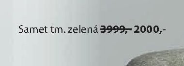 Samet tm. zelená