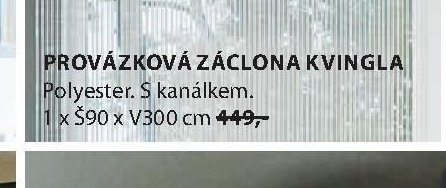 PROVÁZKOVÁ ZÁCLONA KVINGLA