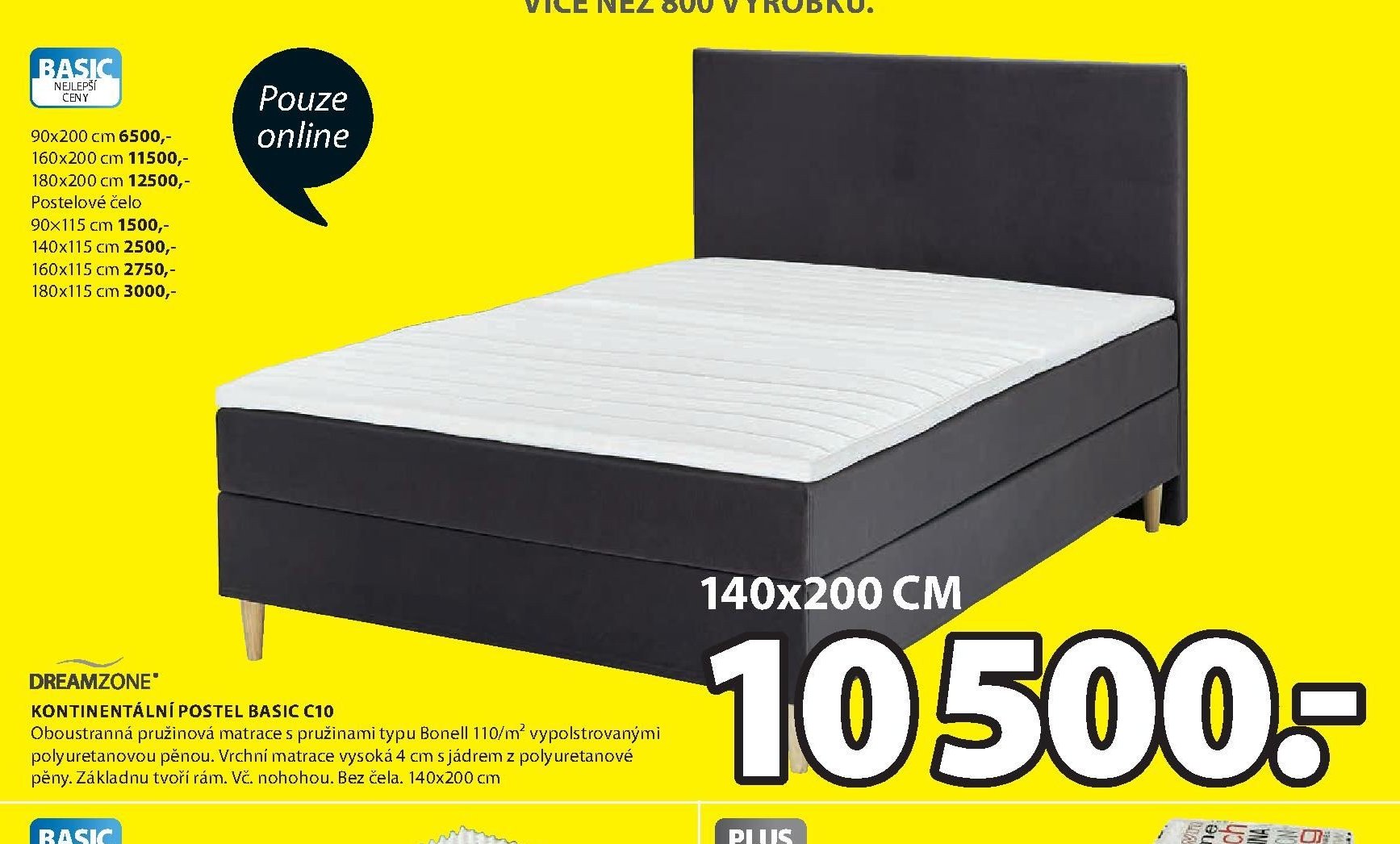 Kontinentální postel BASIC C10