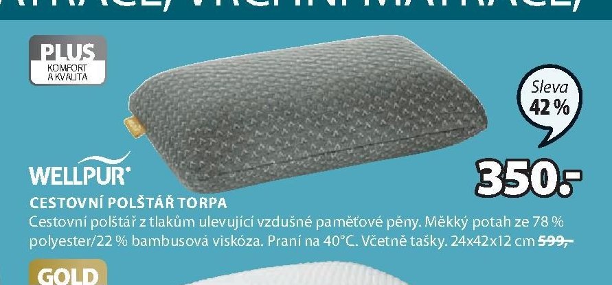 WELLPUR CESTOVNÍ POLŠTÁŘ TORPA