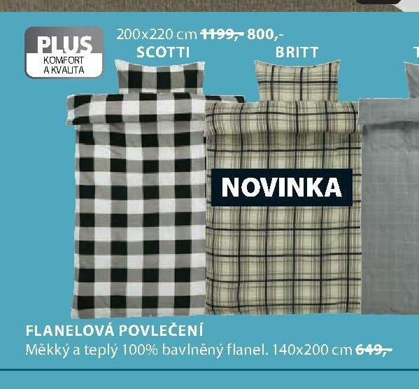 Flanelové povlečení Scotti