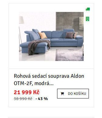 Rohová sedací souprava Aldon OTM-2F, modrá...