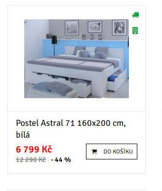 Postel Astral 71 160x200 cm, bílá
