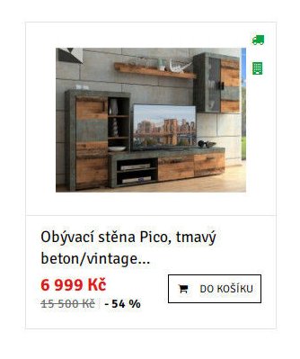 Obývací stěna Pico, tmavý beton/vintage...