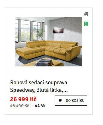 Rohová sedací souprava Speedway, žlutá látka,...