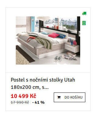 Postel s nočními stolky Utah 180x200 cm, s...