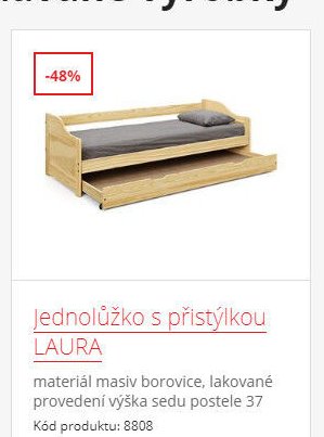 Jednolůžko s přistýlkou LAURA