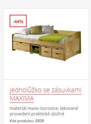 Jednolůžko se zásuvkami MAXIMA