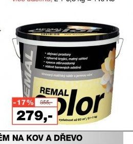 REMAL Color tónovaný malířský nátěr, 5 + 1 kg