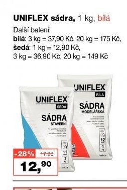 UNIFLEX sádra, 1 kg, bílá