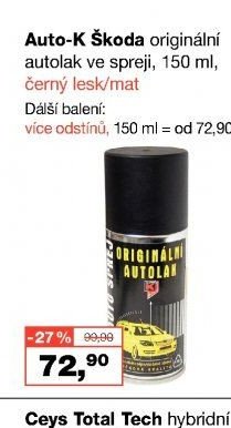 Auto-K Škoda originální autolak ve spreji, 150 ml, černý lesk/mat